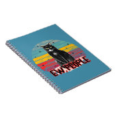 Retro Vintag Black Cat Ew People Notizblock (Rechte Seite)