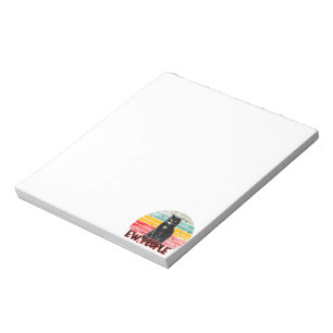 Retro Vintag Black Cat Ew People Notizblock