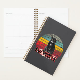 Retro Vintag Black Cat Ew People Planer