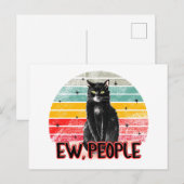 Retro Vintag Black Cat Ew People Postkarte (Vorne/Hinten)