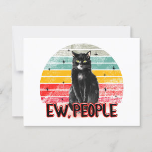 Retro Vintag Black Cat Ew People Postkarte