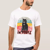 Retro Vintag Black Cat Ew People T-Shirt (Vorderseite)