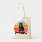 Retro Vintag Black Cat Ew People Tragetasche (Vorne)
