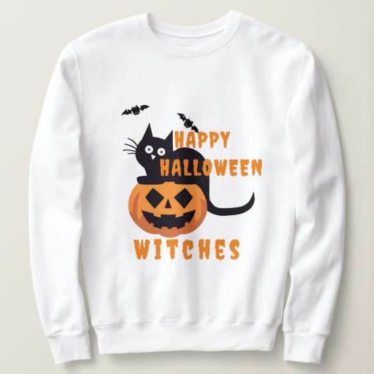 Retro Vintag Black Cat Halloween Sweatshirt (Design vorne)