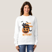Retro Vintag Black Cat Halloween Sweatshirt (Vorne ganz)