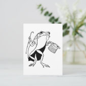 Retro Vintag Black & White Gentleman Frog Postkarte (Stehend Vorderseite)