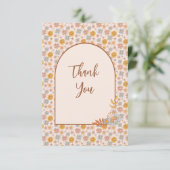 Retro Vintag Boho Floral Dankeschön Karte (Stehend Vorderseite)