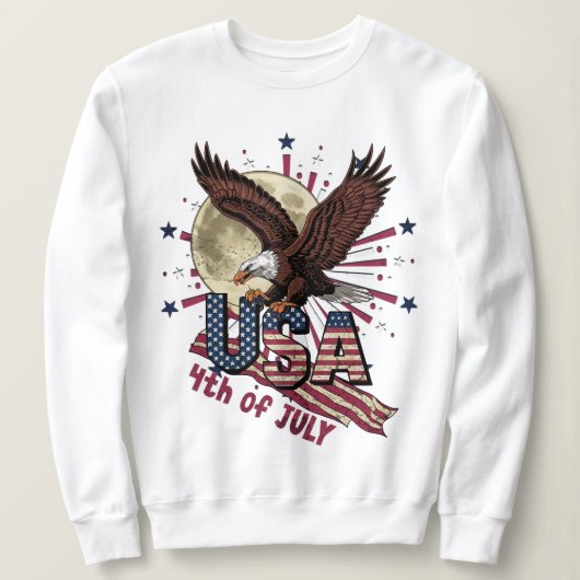 RETRO VINTAG BOLD EAGLE USA 4. JULI SWEATSHIRT (Design vorne)