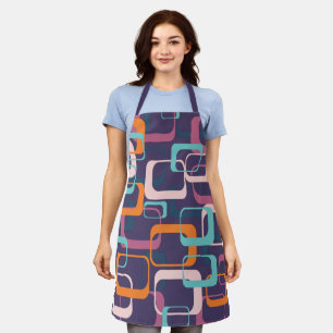 Retro Vintag Bold Geometric Lila Blue Cooking Schürze