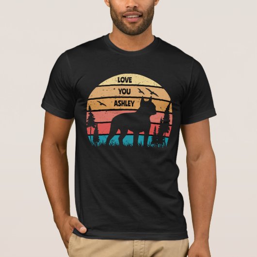 Retro Vintag Boston Terrier Dog T-Shirt (Vorderseite)