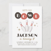 Retro Vintag Bowling Birthday Einladung (Vorderseite)