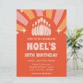 Retro Vintag Bowling Birthday Einladung (Stehend Vorderseite)