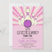 Retro Vintag Bowling Kindergeburtstag Party Einladung (Vorderseite)