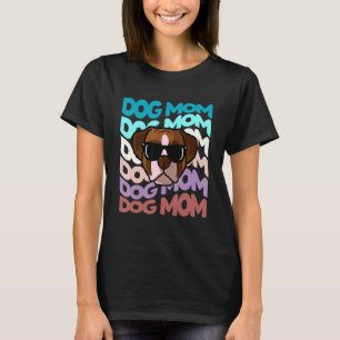 Retro Vintag Boxer Dog Mama Cool Sonnenbrille T-Shirt