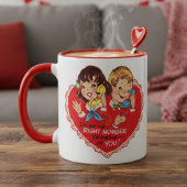 Retro Vintag Boy Girl Valentine's Day Tasse