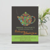 Retro Vintag Bridal Tea Party Einladungen (Stehend Vorderseite)