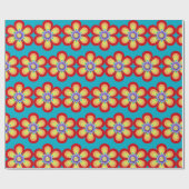 Retro Vintag Bright Blume Geschenkpapier (Flach)