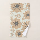 Retro Vintag Brown Floral Badhandtuch Set (Handtuch)