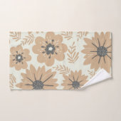 Retro Vintag Brown Floral Badhandtuch Set (Handtuch)