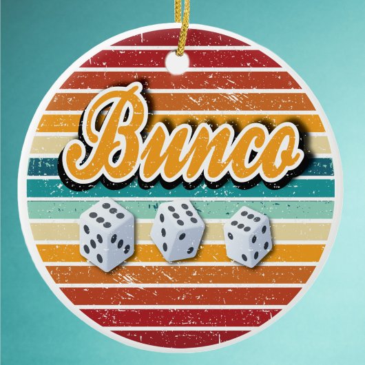 Retro Vintag Bunco Dice Keramik Ornament