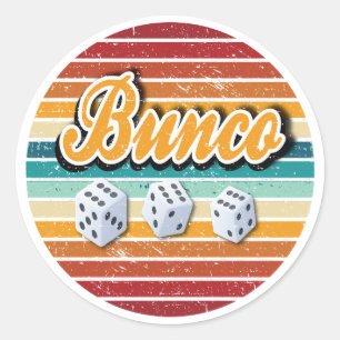 Retro Vintag Bunco Runder Aufkleber