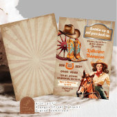 Retro Vintag Button Up Cowgirls Brautparty Einladung