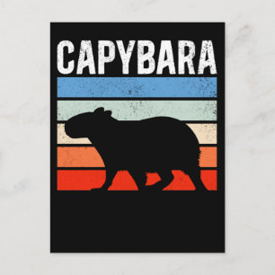 Retro Vintag Capybara Süße Tier Postkarte