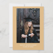 Retro Vintag Caramel Monogramm Abschluss Einladung (Rückseite)