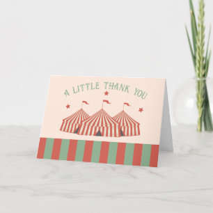 Retro Vintag Carnival Circus Baby Dusche Dankeskarte