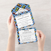 Retro Vintag Cassette Pattern Hochzeit der 80er Ja