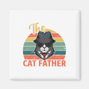 Retro Vintag Cat Father - Kat Daddy Vathers D Magnet