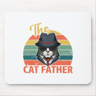 Retro Vintag Cat Father - Kat Daddy Vathers D Mousepad