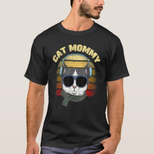 Retro Vintag Cat Mommy Kitty Music Mama Mother T-Shirt
