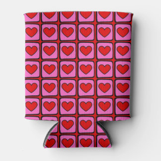 Retro Vintag Checkered Heart Y2K Pattern Dosenkühler