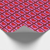 Retro Vintag Checkered Heart Y2K Pattern Geschenkpapier (Ecke)