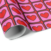 Retro Vintag Checkered Heart Y2K Pattern Geschenkpapier (Rolleneckpunkt)