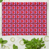 Retro Vintag Checkered Heart Y2K Pattern Geschirrtuch (Gefaltet)