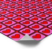 Retro Vintag Checkered Heart Y2K Pattern Poster (Ecke)