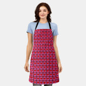 Retro Vintag Checkered Heart Y2K Pattern Schürze (Getragen)