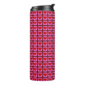 Retro Vintag Checkered Heart Y2K Pattern Thermosbecher (Nach links gedreht)