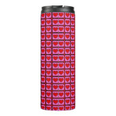 Retro Vintag Checkered Heart Y2K Pattern Thermosbecher (Rückseite)