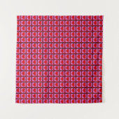 Retro Vintag Checkered Heart Y2K Pattern Wandteppich (Vorderseite (Horizontal))