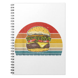 Retro Vintag Cheeseburger Design Kostüm Hamburge Notizblock