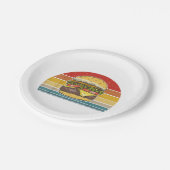 Retro Vintag Cheeseburger Design Kostüm Hamburge Pappteller (Schrägansicht)