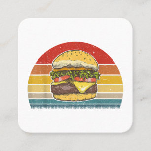 Retro Vintag Cheeseburger Design Kostüm Hamburge Quadratische Visitenkarte