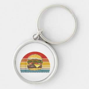 Retro Vintag Cheeseburger Design Kostüm Hamburge Schlüsselanhänger