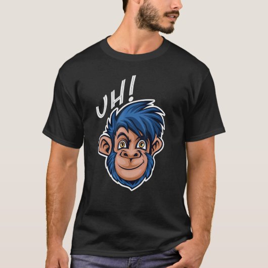 Retro Vintag Chimp Schimpanzee Affenwald T-Shirt (Vorderseite)