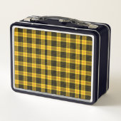 Retro Vintag Citrus Gelbe Karierte Lunchbox (Rückseite)
