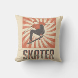 Retro Vintag Classic Grange Red Skater Kissen