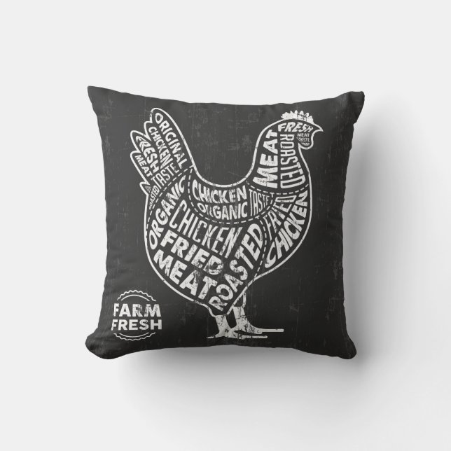 Retro Vintag Classic Grunge Chicken Kissen (Vorderseite)
